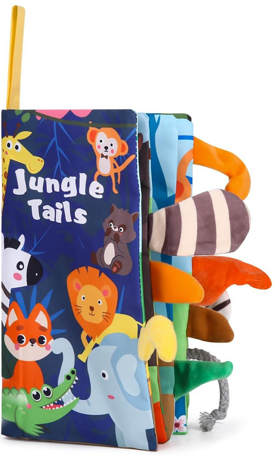 ZAWAER Jungle Tails carte senzorială cu agățătoare 12,5 x 22 cm