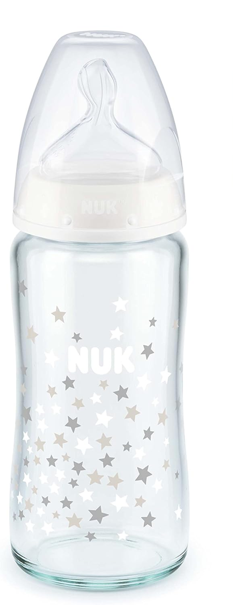 NUK First Choice+ sticlă de sticlă 240 ml 0-6 luni tetină M indicator de temperatură