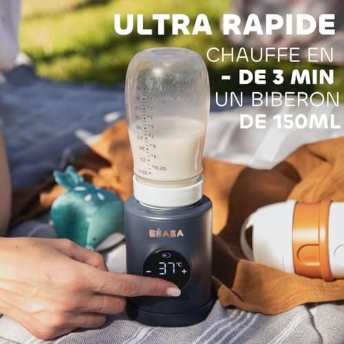 BÉABA Milk Nomad przenośny podgrzewacz do butelek, szybkie podgrzewanie mleka do 3 min, regulacja 21–49°C