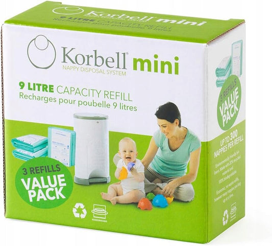KORBELL wkłady do pojemnika na pieluchy 9L 3x MINI