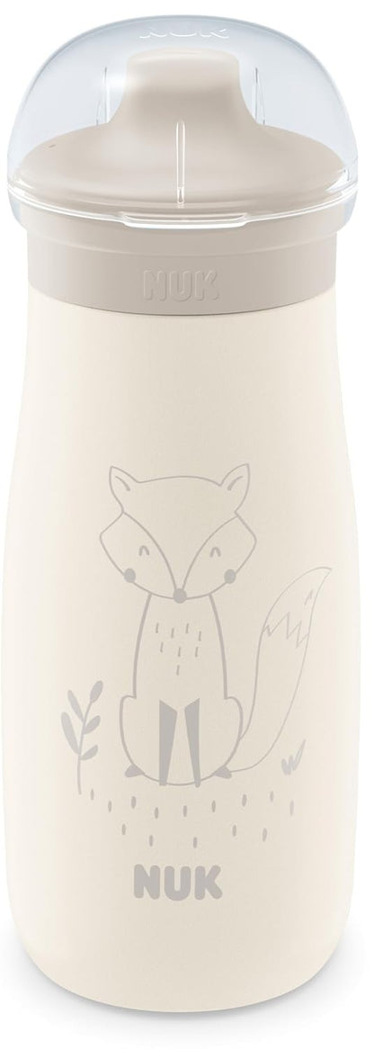 NUK Mini-Me Sip Edelstahlflasche mit festem Trinkhalm 300 ml 9 M+ FUCHS