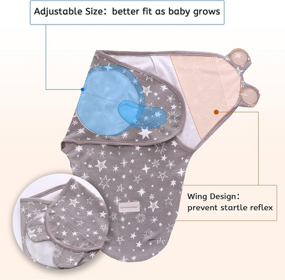 MIRACLE BABY sac de dormit înfășător 0-3 luni x3