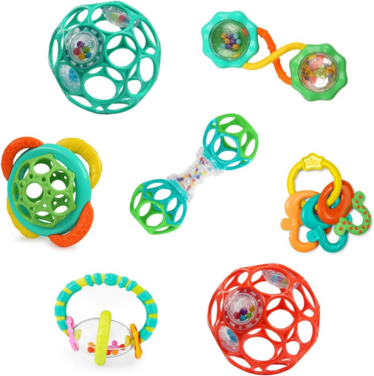 BRIGHT STARTS Soothers & Shakers σετ παιχνιδιών για μωρά 7 τεμάχια 6 μηνών+