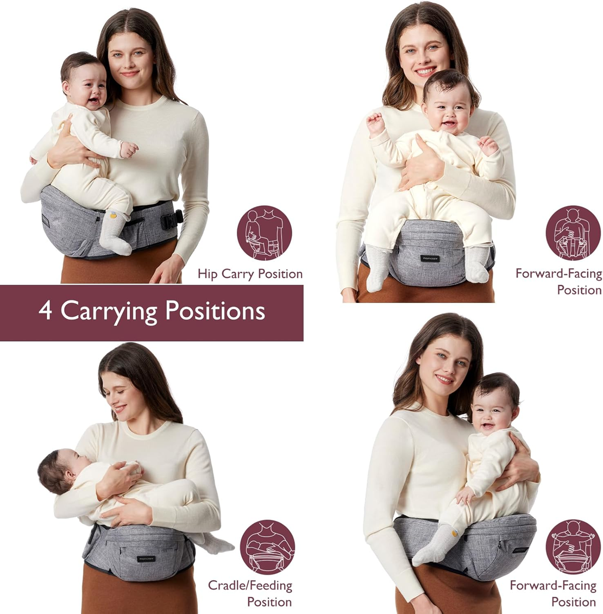 MOMCOZY scaun port-bebe de șold până la 20kg