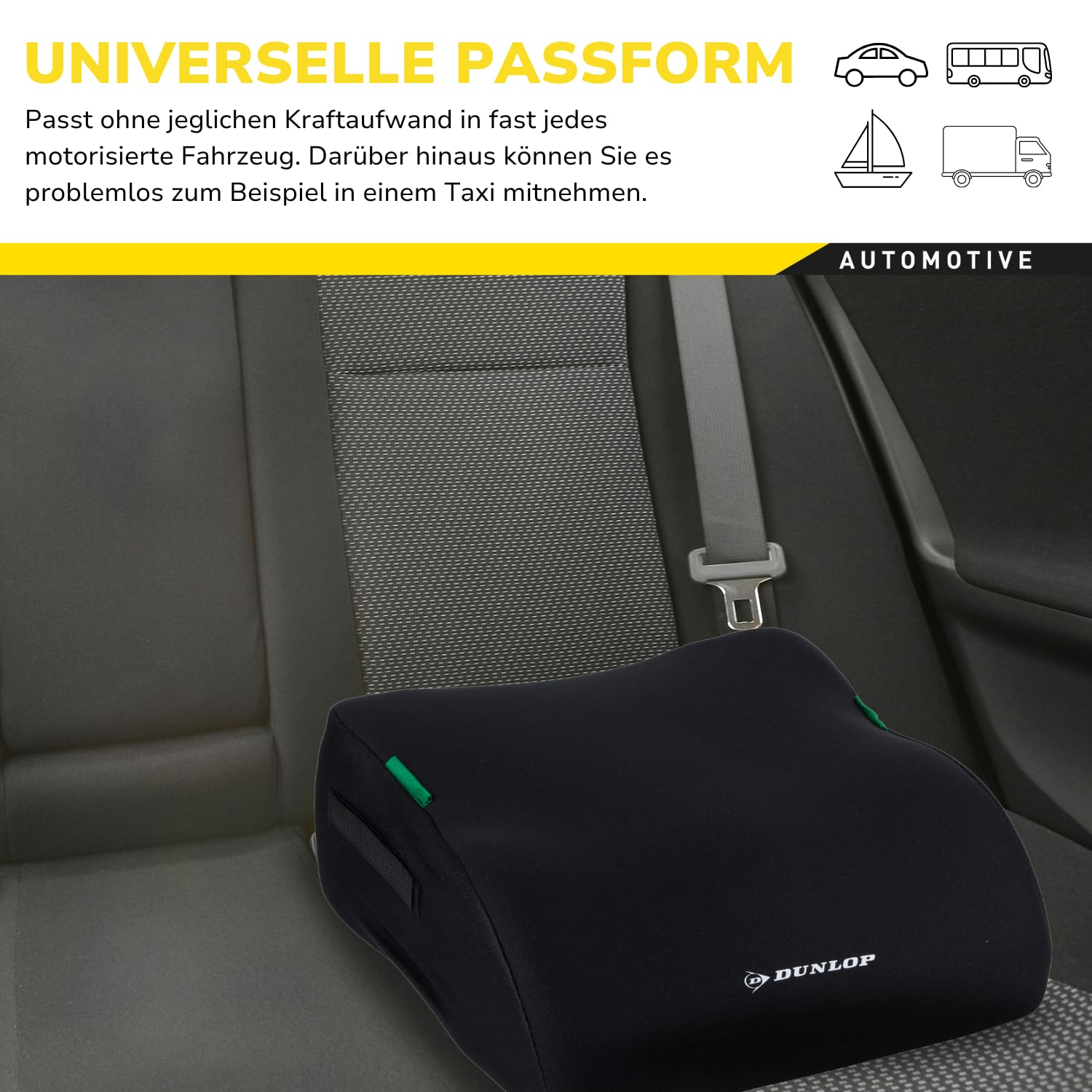 DUNLOP Car Booster fotelik samochodowy podwyższający 135-150 cm