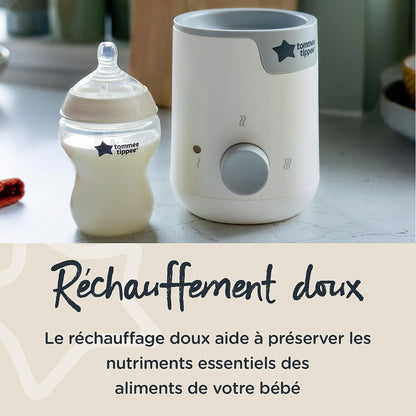 TOMMEE TIPPEE Easi-Warm podgrzewacz do butelek i słoików, szary, elektryczny, do delikatnego podgrzewania mleka