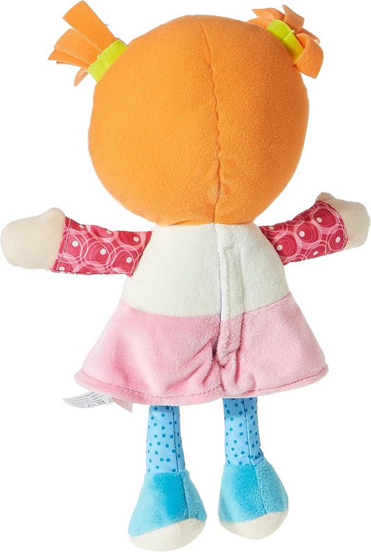 CHICCO plyšová bábika Emily na maznanie s hrkálkou v srdiečku, 26 cm