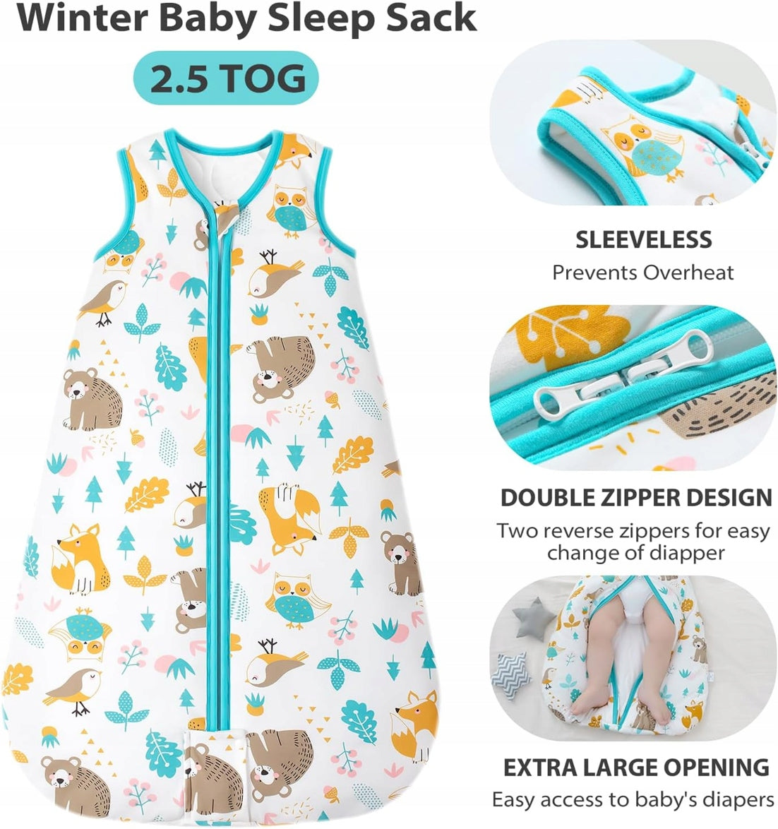MOSEBEARS 2.5 TOG sleeping bag 12–18 months