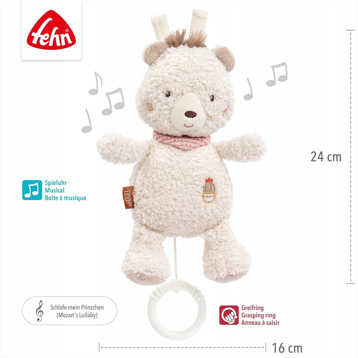 Oso de peluche con caja de música colgante para bebés