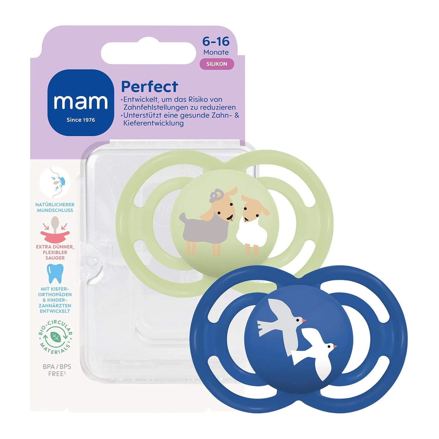 MAM Perfect suzetă de calmare din silicon 6–16 luni x2