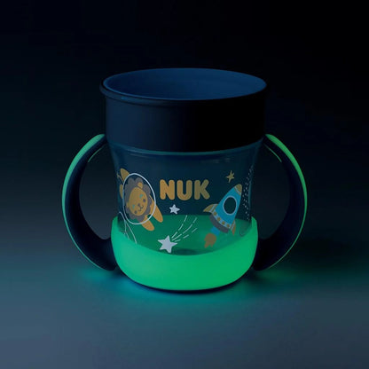 NUK Mini Magic Cup, cană anti-vărsare fosforescentă 360°, 160 ml, 6 luni+