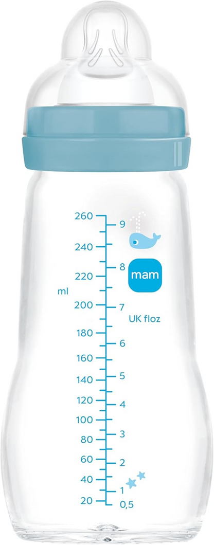 MAM Feel Good butelka szklana 260 ml 2 m+ smoczek 2