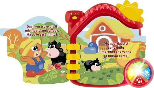 CHICCO Fermă electronică carte educativă LIMBA ENGLEZĂ și ITALIANĂ