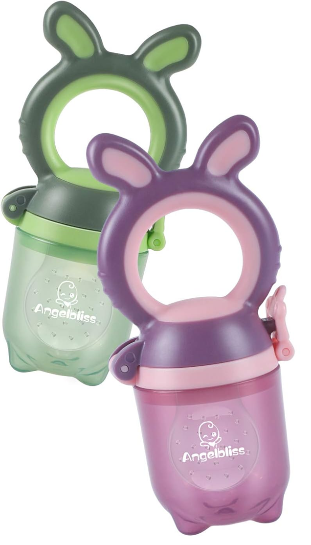 ANGELBLISSfruit teether x2age 3 m+colours green and violetwidth 5.5 cm, length 12 cmmaterials plastic