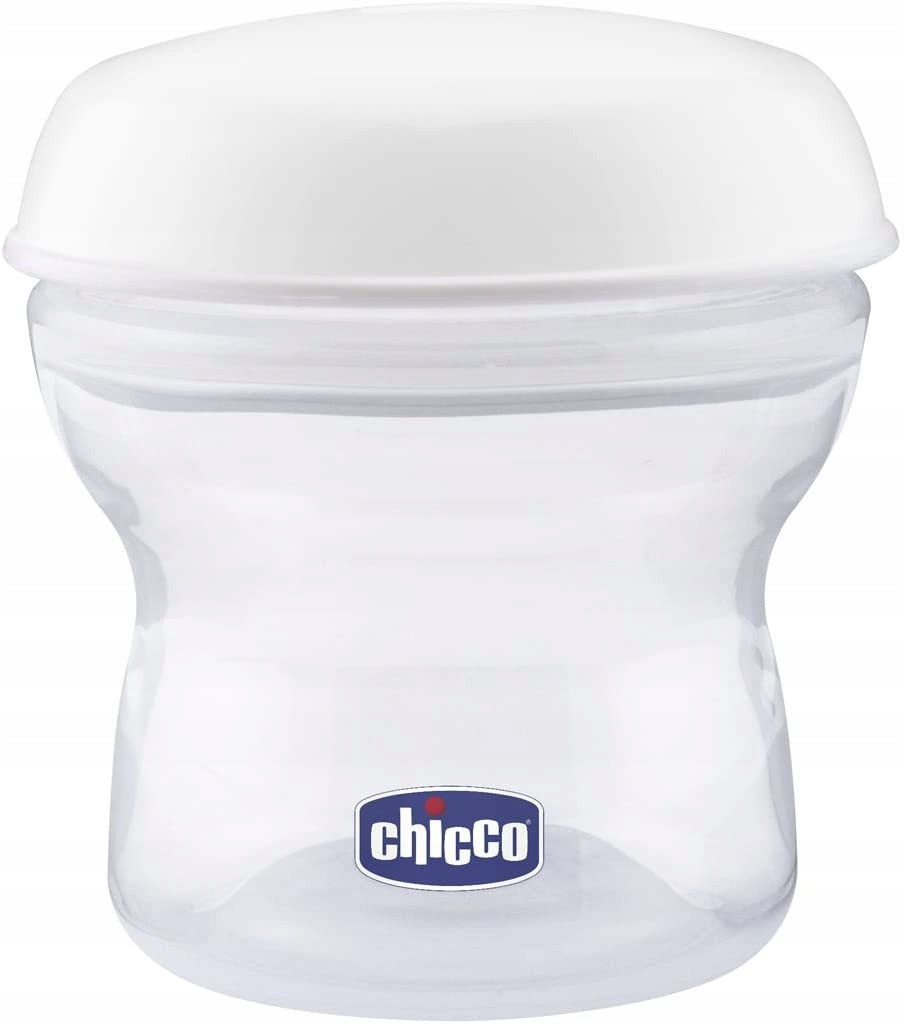 CHICCO pojemniki na mleko 4 x 150 ml + smoczek z nakrętką