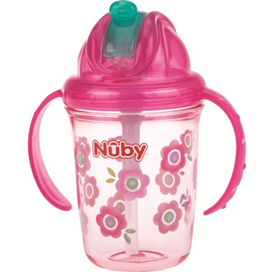 NUBY Flip-it Cup cană anti-vărsare cu pai 12 luni+ 240 ml