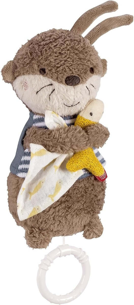 FEHN jucărie de pluș suspendată cu cutie muzicală VIDRĂ 17 cm, cântec de leagăn de Brahms