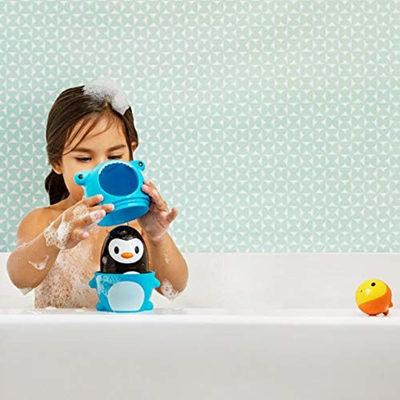MUNCHKIN Sharky & Pals jucărie de baie 3în1 pește, pinguin, rechin