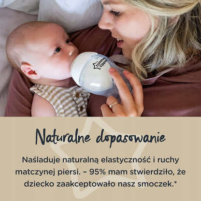 TOMMEE TIPPEE zestaw startowy butelki, smoczki 9el. Naturalne dopasowanie butelki i smoczka dla noworodka
