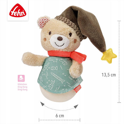FEHN Miś Bruno wańka WSTAŃKA 14cm grzechotka
