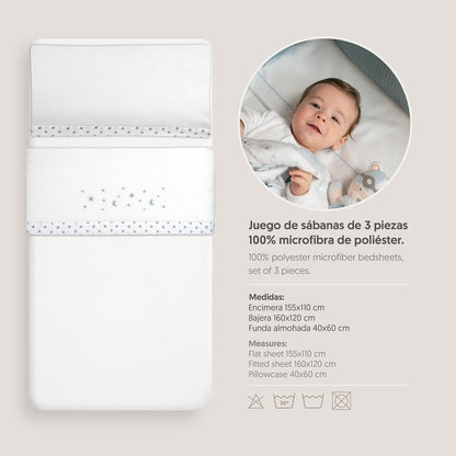 INTERBABY set de lenjerie pentru pătuț 60x120 cm Coralina