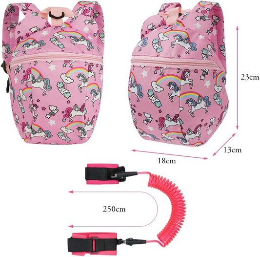 AOMIG rucsac cu centură de siguranță + lesă brățară pentru încheietura mâinii UNICORN