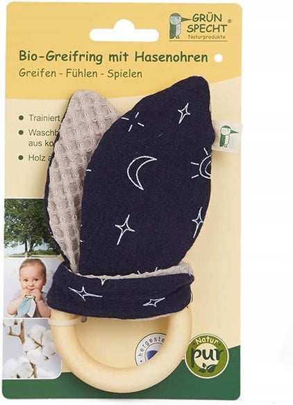 GRUNSPECHT bawełniano-drewniany chwytak gryzak 16 cm