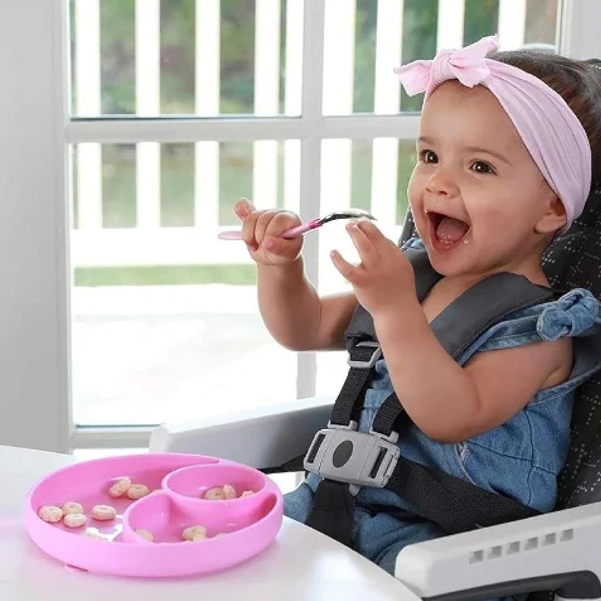 CHICCO Easy Menu talerz trójdzielny silikonowy z przyssawką 12 m+