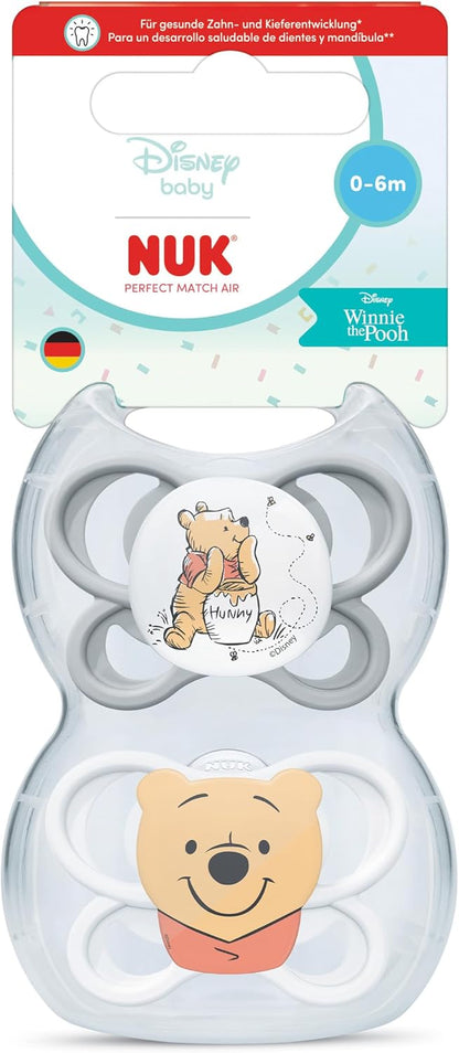 NUK Kubuś Puchatek Air smoczek uspokajający silikonowy 0-6m x2