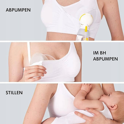 MEDELA сутиен за кърмене и изцеждане 3 в 1 с подложки S
