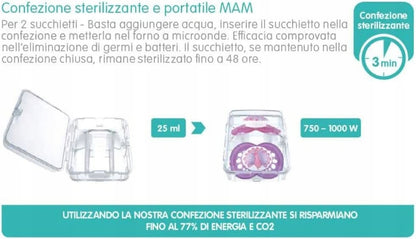 MAM Comfort soother X2, storage and sterilisation box