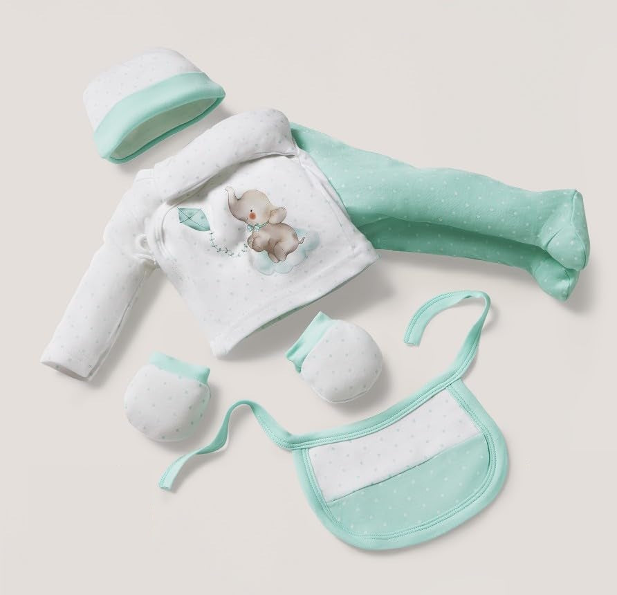INTERBABY zestaw upominkowy z bawełny piżama czapka skarpetki śliniak rajtuzy
