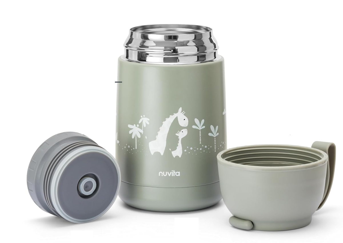 NUVITA 4475 termos pentru alimente din oțel inoxidabil, 620 ml, 0+ GIRAFE