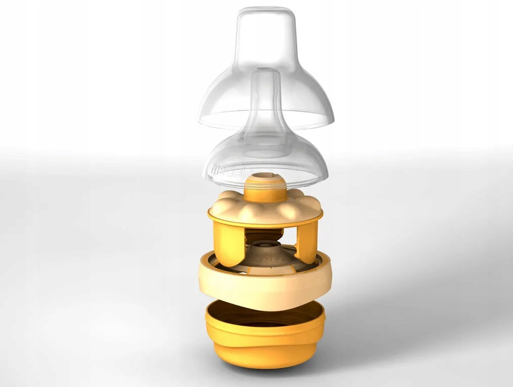 MEDELA butelka 250 ml + smoczek CALMA, żółty smoczek 0+ bez BPA
