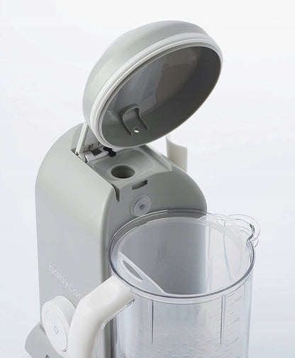 BEABA Babycook ROBOT KUCHENNY 4w1 parowar, mikser, podgrzewacz, rozmrażacz w kolorze szarym, ze szpatułką i przykrywką