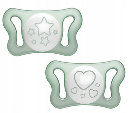 CHICCO MICRO PhysioForma smoczek x2 silikon 0-2m ŚWIECI