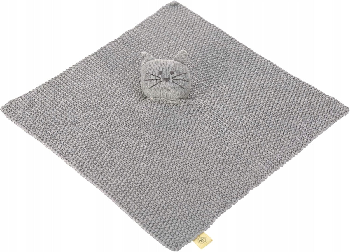 LASSIG Little Chums plapumă tricotată cu pisică de pluș 26 cm