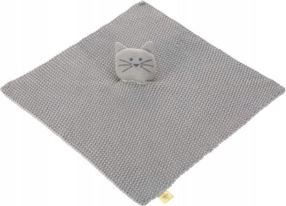 LASSIG Little Chums plapumă tricotată cu pisică de pluș 26 cm