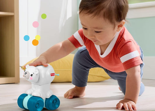 FISHER-PRICE Sensory Rolling Polar Bear for Learning to Crawl 9 m+
