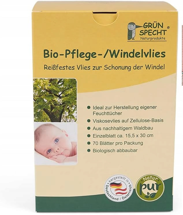 GRUNSPECHT Bio bibułki do pieluszek x70 biodegradowalne