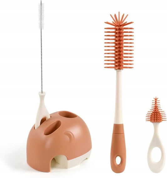 VICLOON 3in1brushes for cleaning bottles, teats and strawscolour carameldimensions of the items are given in