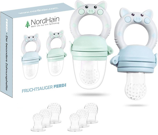 NORDHAIN distribuitor suzetă pentru fructe pentru copii 3-12 luni 2 bucăți 6 tetine