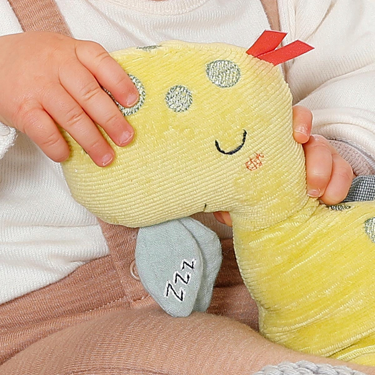 FEHN jucărie de pluș din catifea cu lampă de veghe DINO 20 x 23 cm