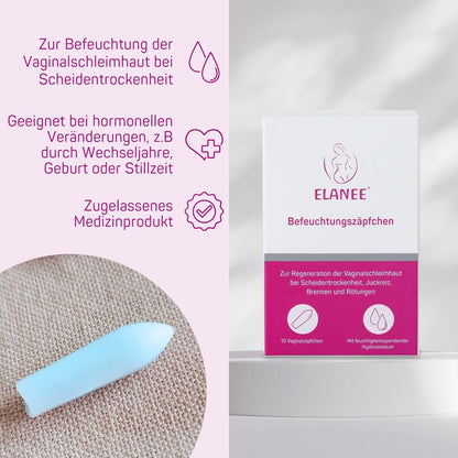 ELANEE nawilżające globulki dopochwowe bez hormonów x10