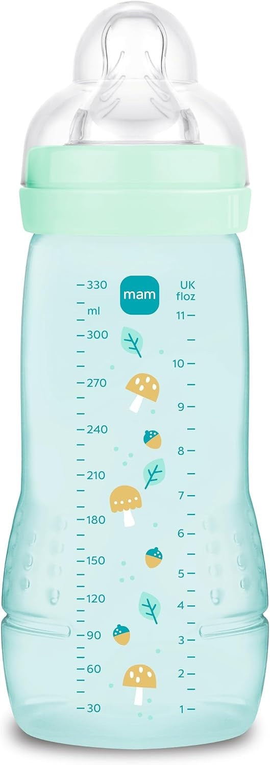 MAM Easy Active biberon 330 ml 6 m+ tetină 4 flux foarte rapid CIUPERCI