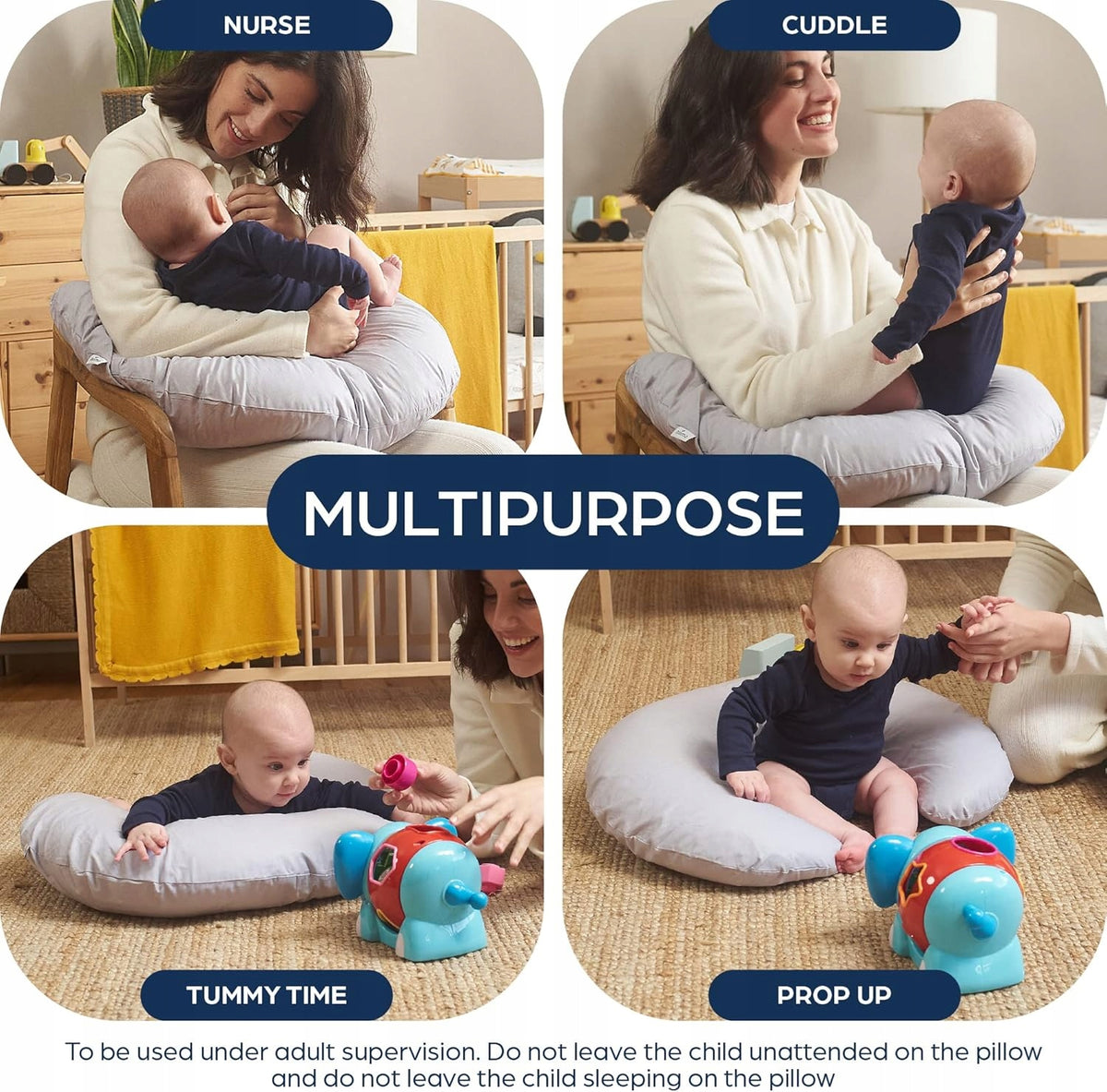 NIIMO pernă multifuncțională pentru gravide și alăptare + husă