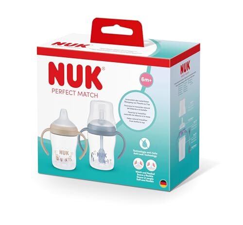 NUK Perfect Match căni cu pai 2x150 ml 6+
