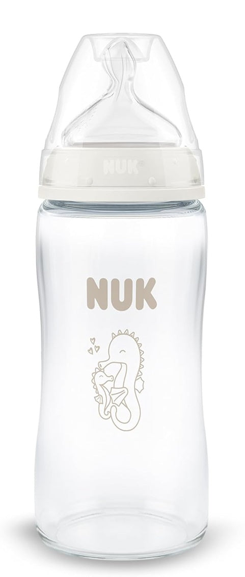 NUK First Choice biberon din sticlă 240 ml, tetină M, 3 luni+, CĂLUȚ DE MARE