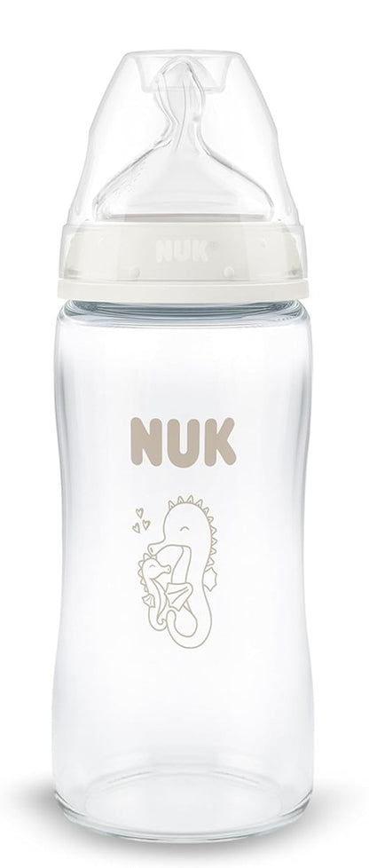 NUK First Choice biberon din sticlă 240 ml, tetină M, 3 luni+, CĂLUȚ DE MARE