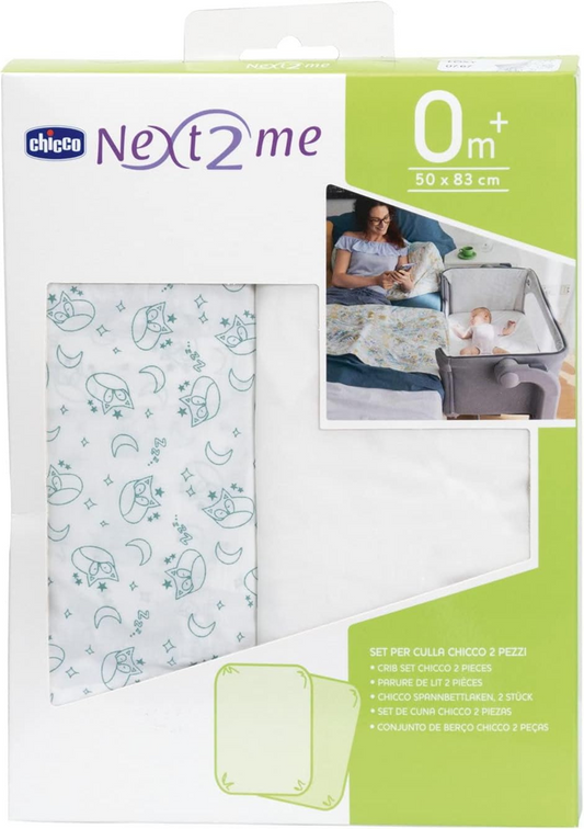 CHICCO NEXT2ME hoeslaken voor wieg x2 50x83